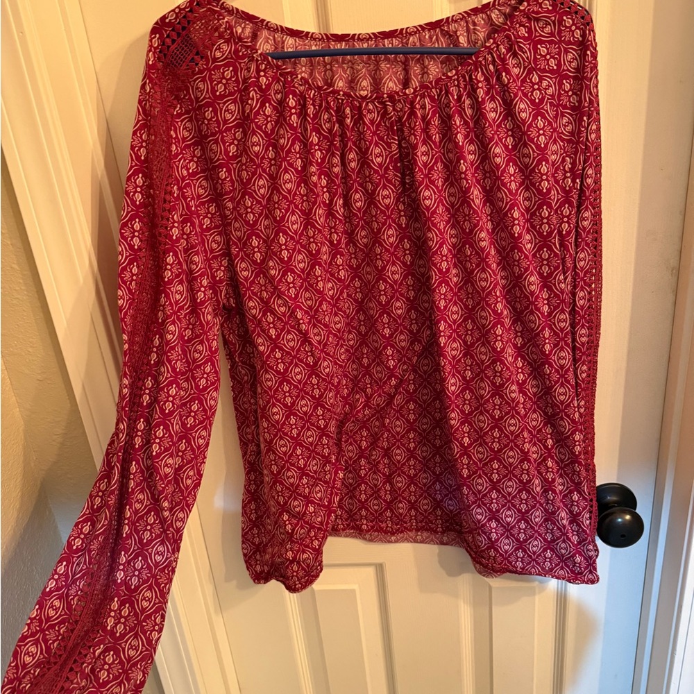 St. John's Bay Pink Diamond Print Blouse